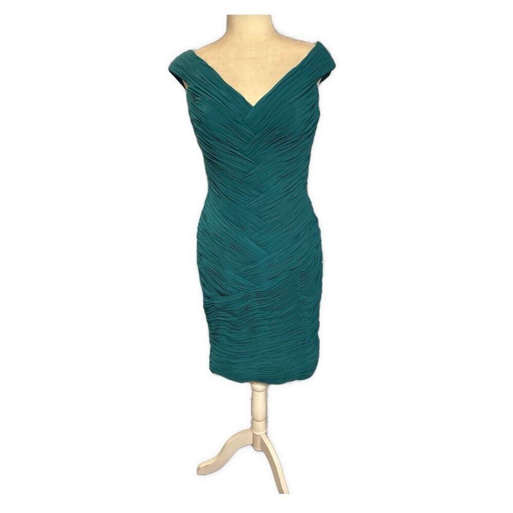 may queen couture usa teal v neck tank Sexy Silhouette Knee Dress 10 Medium